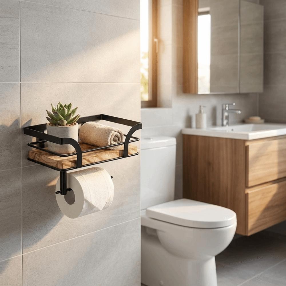 Wall Mounted Paper Rack Space Saving Toilet Roll Holder Storage Tools Storage Shelf Hotel