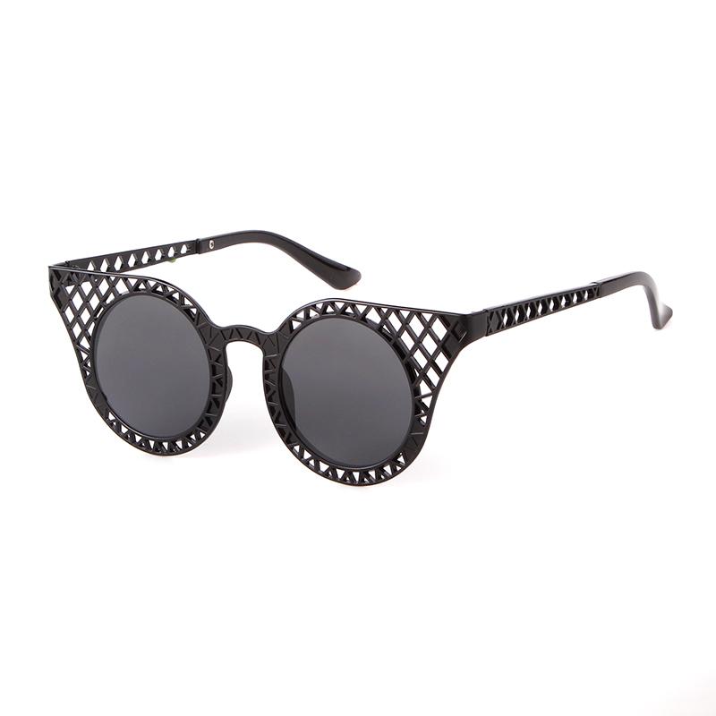 

Laurinny Round Cat Eye Metal Frame Sunglasses Women Men Retro Brand Design Brown Sun Glasses Fashion Eyewear Sol Uv as shown