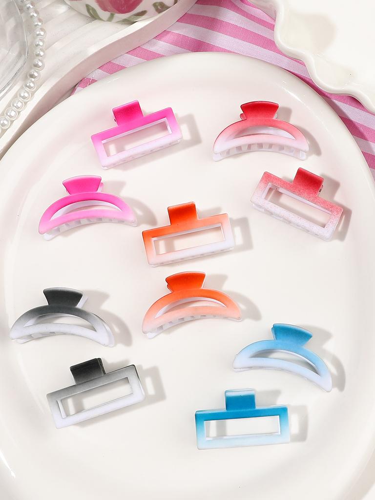 10Pcs Multicolor 1.8 Inch Hair Claw Clips Rectangle Small Jaw Clip for Thick Hair Nonslip Banana Clip Hair Accessories for Women