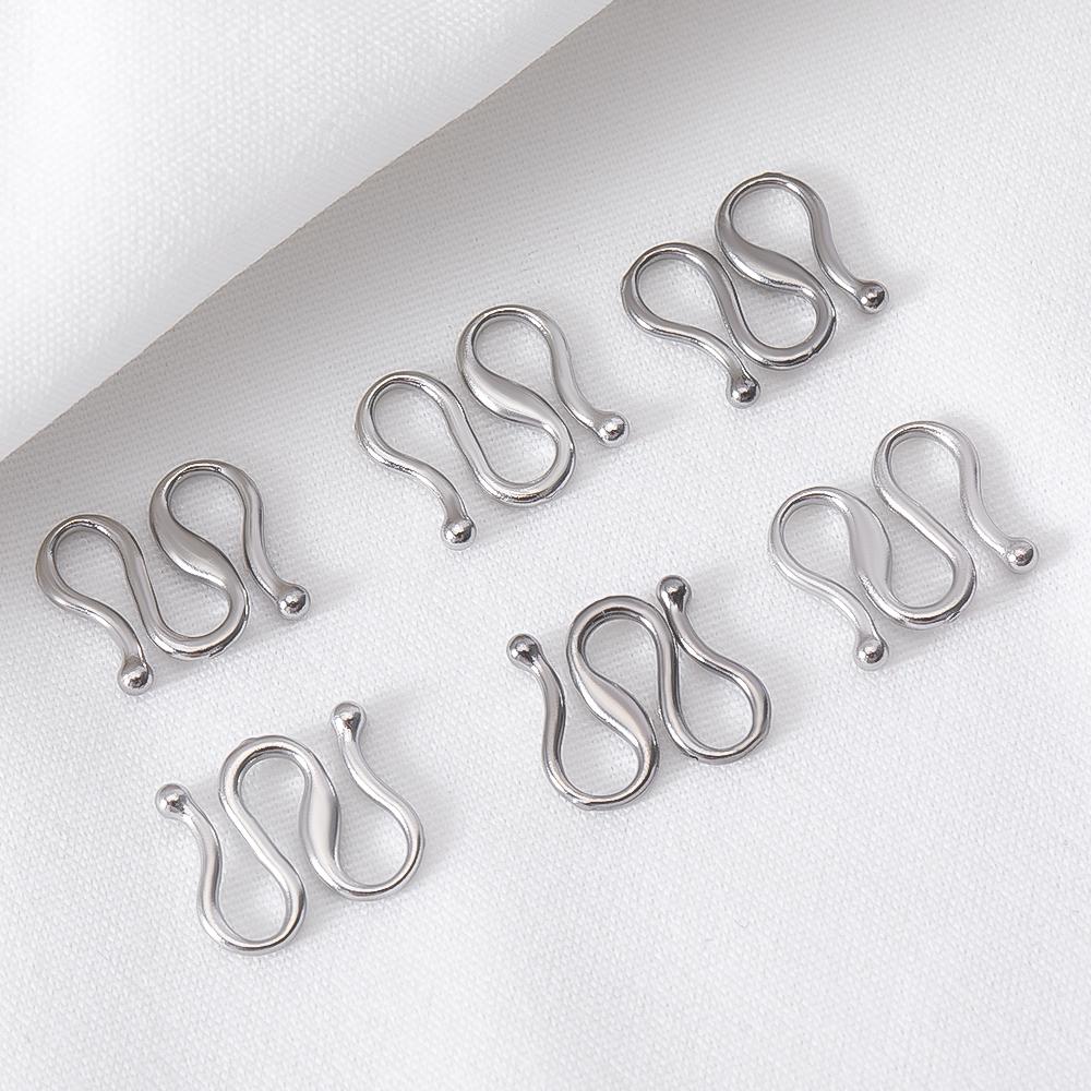 10pcs 20pcs Stainless Steel W S Shape Necklace Clasps Hooks DIY Jewelry Making Finding Bracelet Supplies Accessories Wholesale