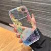 Transparent Clear Lavender Phone Case For Apple Iphone 17 Pro Max 16 15 14 Plus 17Air Rose Flower Oil Painting Shockproof Cover