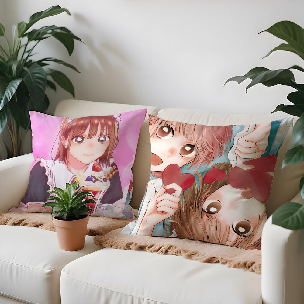 Blue Box Anime Pillow Case Living Room Sofa Decorative Cushion Cover Simple Household Light Luxury Printed Pillow
