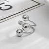 Verstellbare Ringgröße mit glänzender Kugel Offener Fingerring für Männer und Frauen Stilvoller Schmuck für Party und Alltag