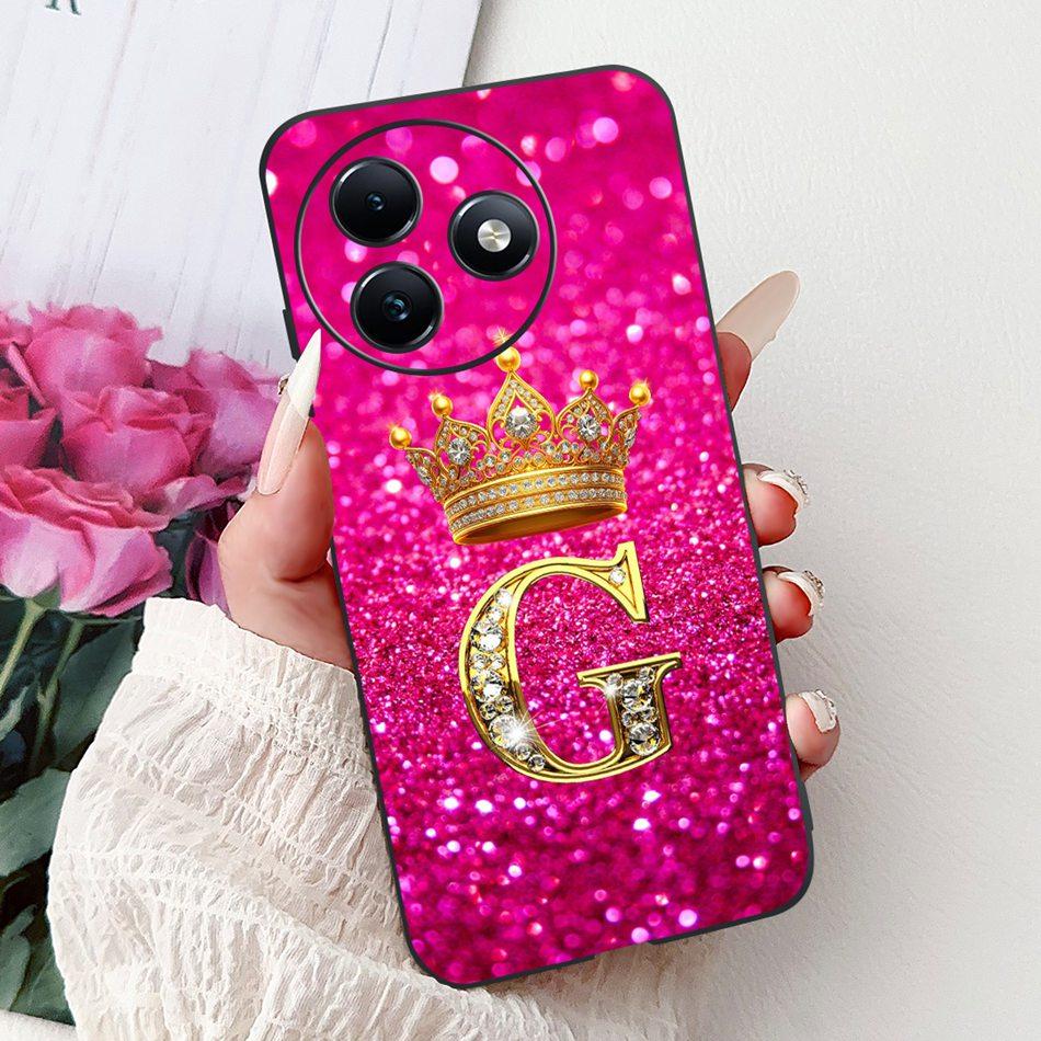 For ITEL S24 Fashion New Crown Letter Phone Case For Itel S24 S667LN Black Silicone Soft TPU Cases