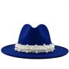 Modern Design  Wool Felt Wide Brim Flat Top Hat Formal Fashion Women Fedora Hat