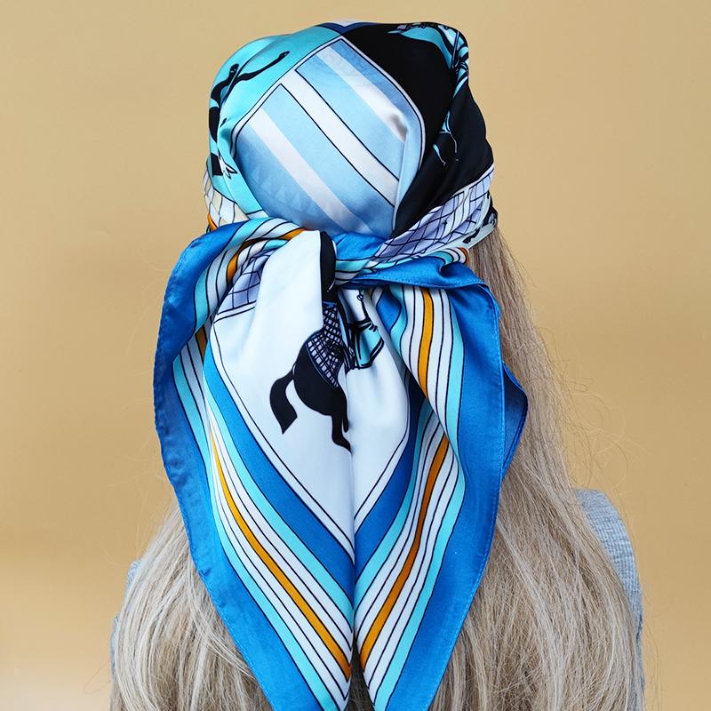 The Four Seasons Beach Kerchief New Style Sunscreen Silk Hijab Women Popular Design Headscarf Luxury 70X70CM Square Scarves