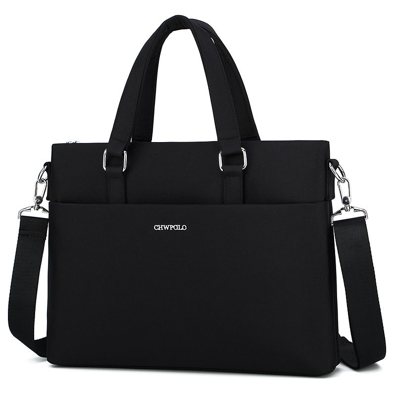 

Paul Men s Bag Business Handbag Oxford Woven Briefcase K-style Minimalist Men Canvas Waterproof Casual Handbag 614-3 Black (card package)
