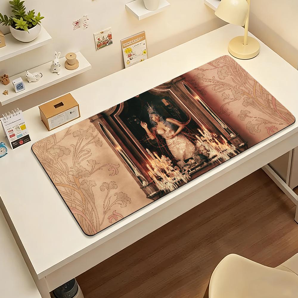 Desk Mat Large Gaming Mouse Pad Antislip Stitched Edges Fantasy Art Print Nonslip Desk Pad for Home Office Gaming Setup