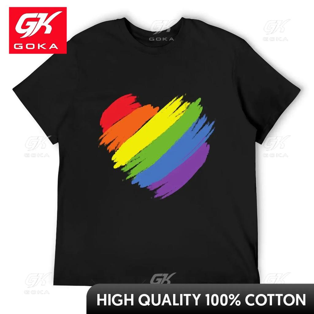 Rainbow Heart TShirt Anime Figures Anime Tshirt T Shirts for Unisex Cute Funny Vintage Graphic T Shirts