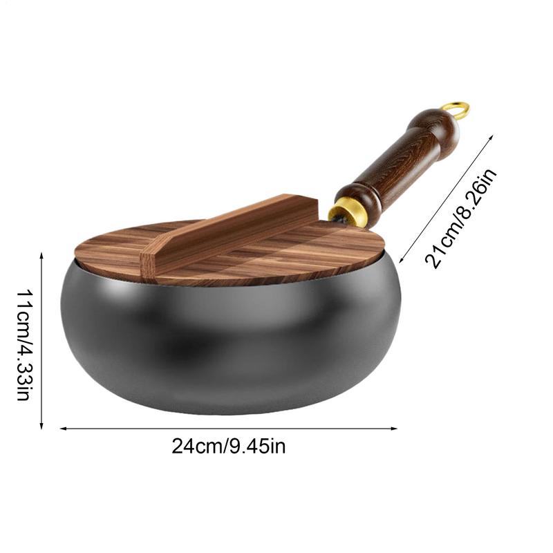 Nieprzywierający Wok Bez Powłoki Gazowy Do Gotowania Smażenia W Stir-Fry Z Pokrywką I Szpatułką Do Restauracji Domowego Kuchenki Gazowej Indukcyjnej Naczynia Garnki