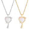 Magic Mirror Necklace for Women Girls Fashion Wedding Party Jewelry Accessories Gold Silver Plated Princess Necklaces