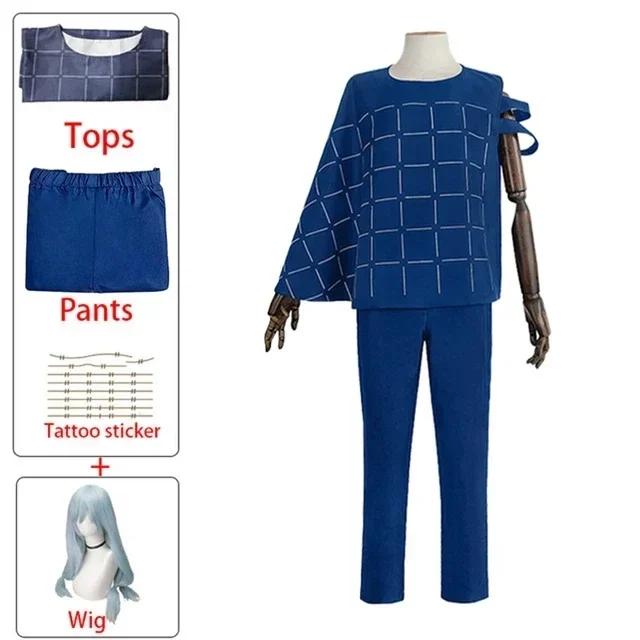 Jujutsu Kaisen Mahito Cosplay Kostuums Anime Pruik Top Broek Pak Halloween Kostuum Voor Mannen Carnaval Feest Rekwisieten XXL