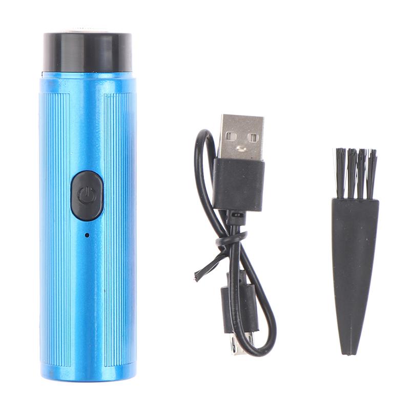 Přenosný mini elektrický holicí strojek omyvatelný zastřihovač vousů Pánský holicí strojek Razor USB Travel