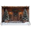 Mocsicka Christmas Photography Backgrounds Winter Snow Decoration Photo Backdrops Xmas Tree Wooden House Pattern Shootin177