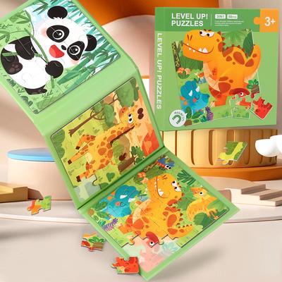Magnetic Puzzles Games For Kids Busy Quiet Cartoon Animals Jigsaw Book Montessori Baby Educational Toys Children'S Early Gifts