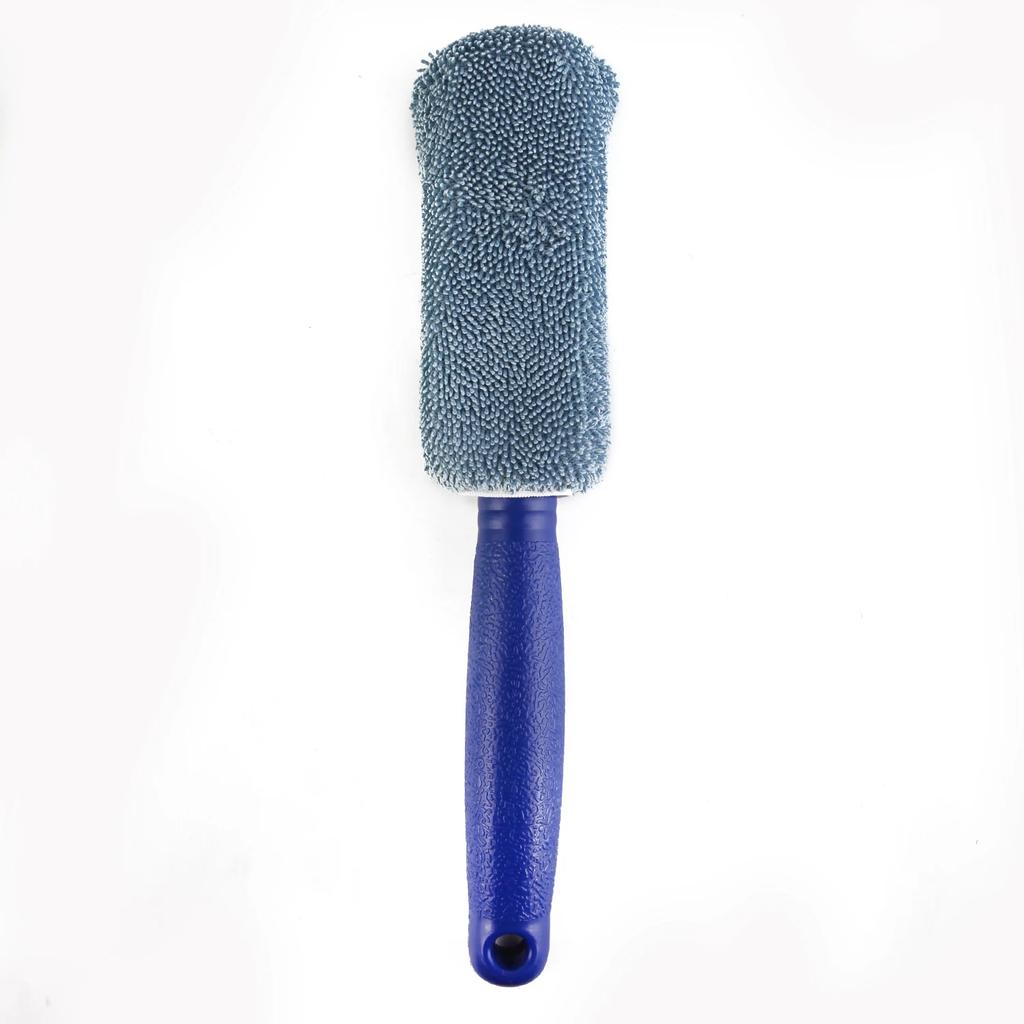 Car Wheel Wash Brush Portable Microfiber Tire Rim with Plastic Handle Auto Trunk Motorcycle Detailing Cleaning Accessories Tool