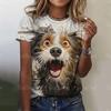Women's T-Shirt Cute Animal Print Harajuku Comfortable Round Neck Short Sleeved Top Fashion Trend Plus Size Women's Clothing