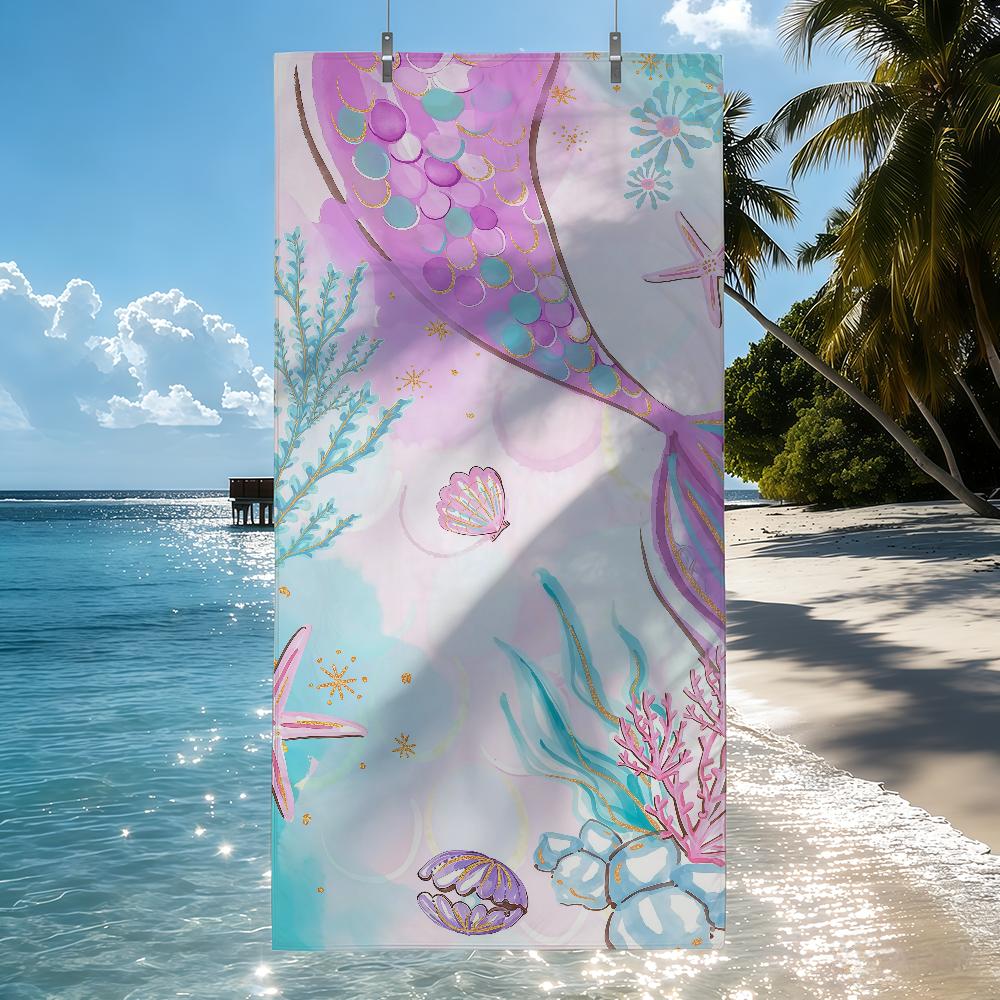 The Enchanting Mermaid Shines Towel Quick Drying Beach Towels Are Suitable For Swimming Pools Camping Yoga And The Gym