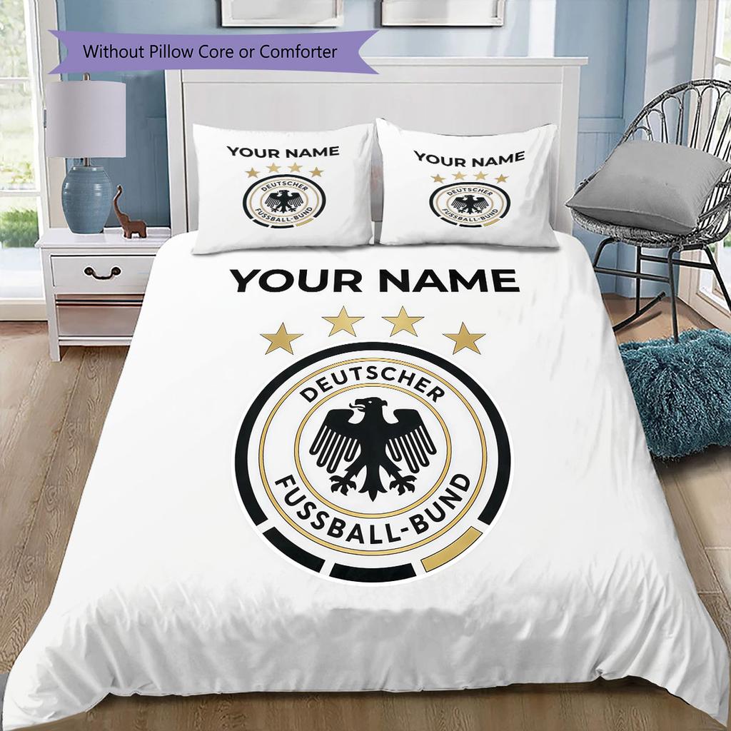 Custom Name,Germany Pattern Bedding Home Decoration Birthday Gift ( 1 Duvet Cover + 2 Pillowcase, Without Core),fan Merchandise.