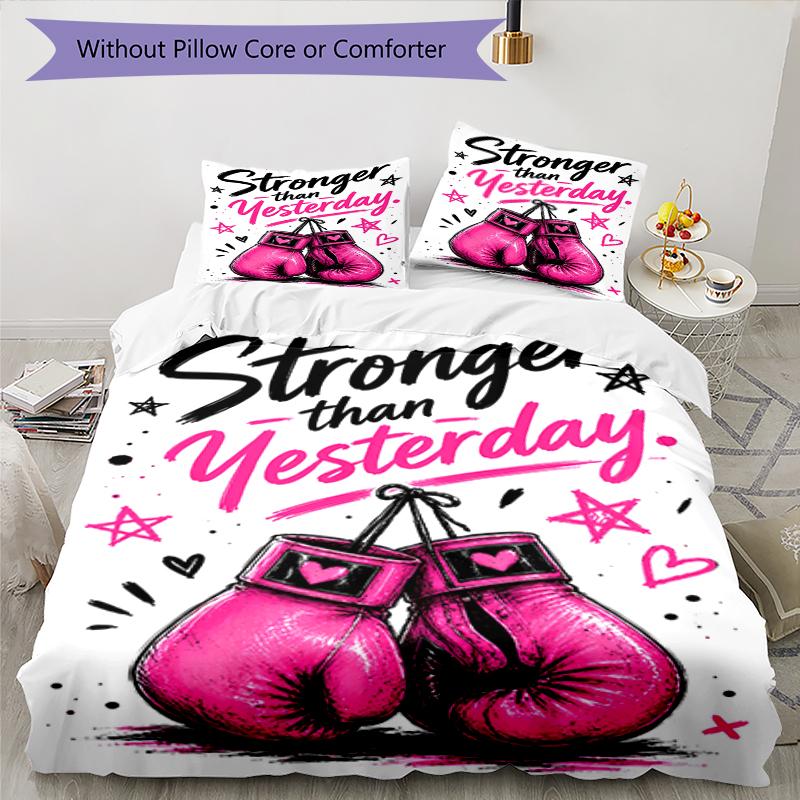 3pcs boxing Bedding Set Duvet Cover Closure Includes 1 Duvet Cover & 2 Pillowcases, Soft and Comfortable for All Seasons.