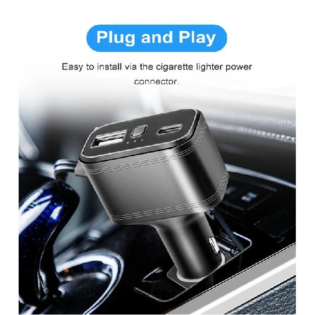 Car Tracker 4G TKSTAR GPS Tracker 4G Car Charger Type-C Smart GPS Locator Multi-Alarms Free Web&APP Tracking Device