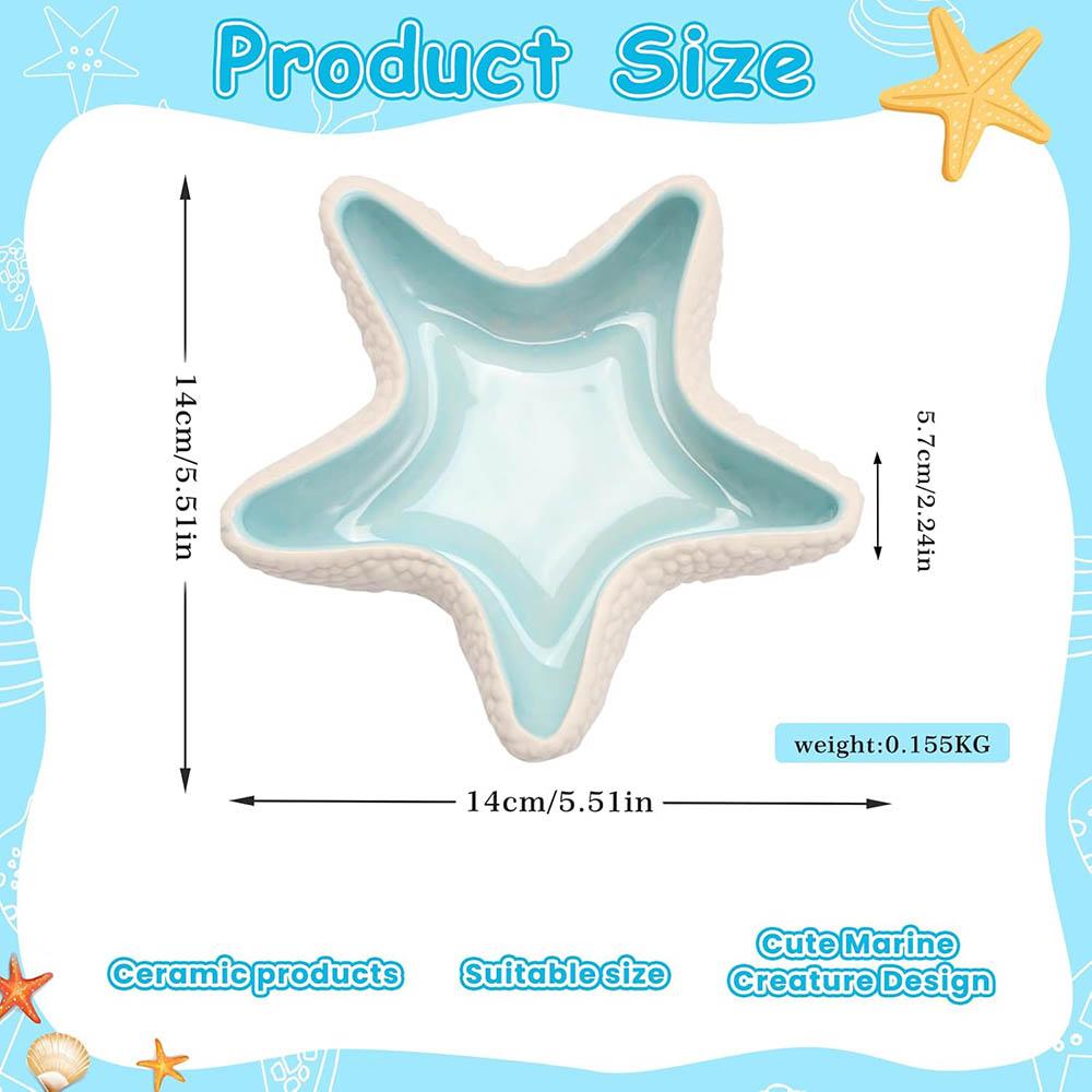 Jewelry Dish Tray For Coastal Beach Room Decor,Cute Ceramic Ring Holder Gift,Decorative Trinket Jewelry Organizer Tray for Rings