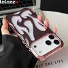 Per custodie iPhone 17 Pro Placcatura TPU Modello Fiamma Vuota 3D Custodia per Telefono Antiurto per iPhone 17 16 Pro Max Air 15 16 Plus Cover