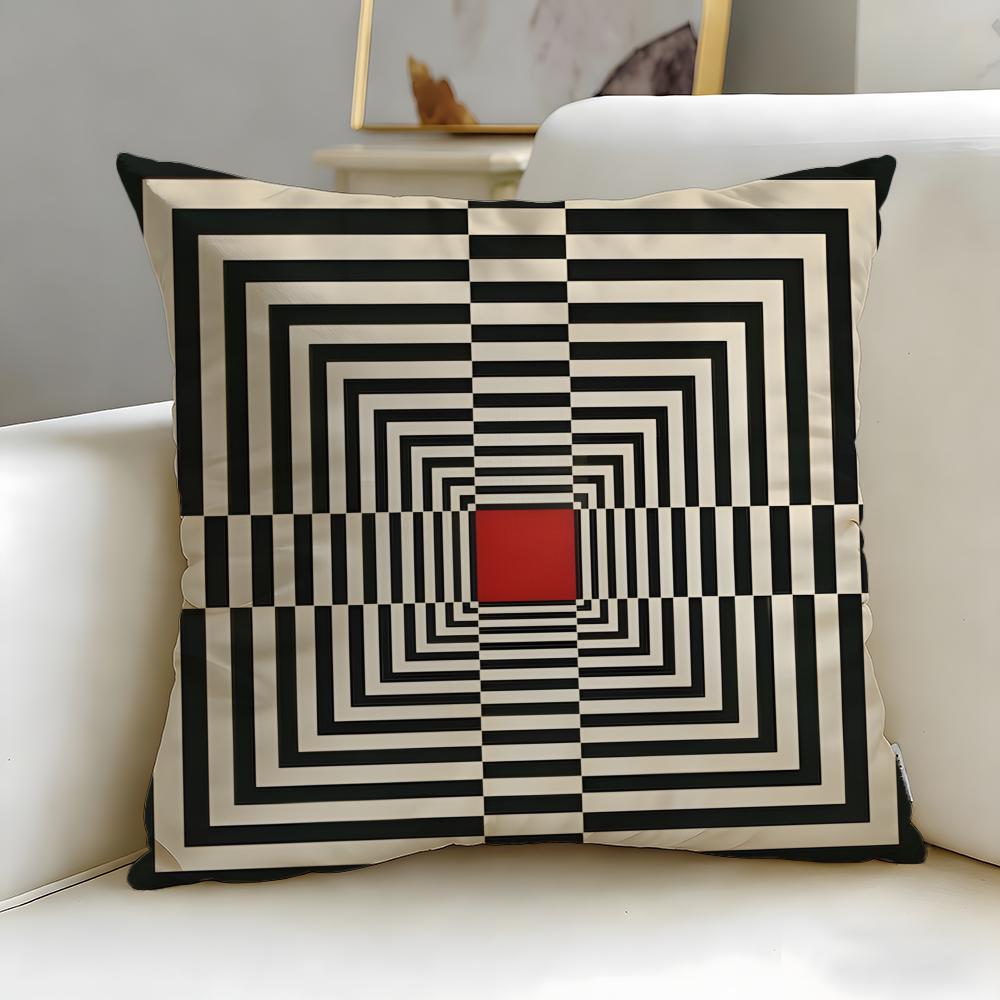 Log Cabin Pattern Cushion Cover Soft EasyWash Pillow Case Versatile for Couch Bed Travel and Office