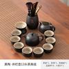 Black pottery teapot tea set, home new high-end light luxury office meeting guests to make tea, kung fu teacup whole set
