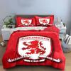 Middlesbrough FC Rotes Bettwäscheset Bettwäsche Bettbezug-Set Bettbezug Kissenbezüge (1 * Bettbezug 2 * Kissenbezüge, ohne Bettdecke)