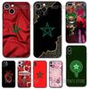 Marokko Flagge Handyhülle Für iPhone 17 16,15,14,13,12,11,Pro,XS,Max,XR,Plus,Mini Weiches Silikon Schwarz Stoßfest