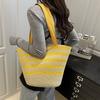 Seaside Vacation Striped Beach Bag Summer New Fashionable and Beautiful Large Capacity Shoulder Underarm Tote Bag