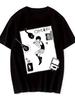 OMORI Japanese Anime Cartoon Graphic Print Tee Autumn Winter Casual Unisex Men Women Cotton Short Sleeve Oversized Streetwear