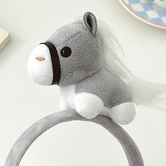 Headband Year of Horse 2026 Cartoon Headwear Soft Plush Material Comfortable Fit Hair Hoop Cosplay Photo Prop
