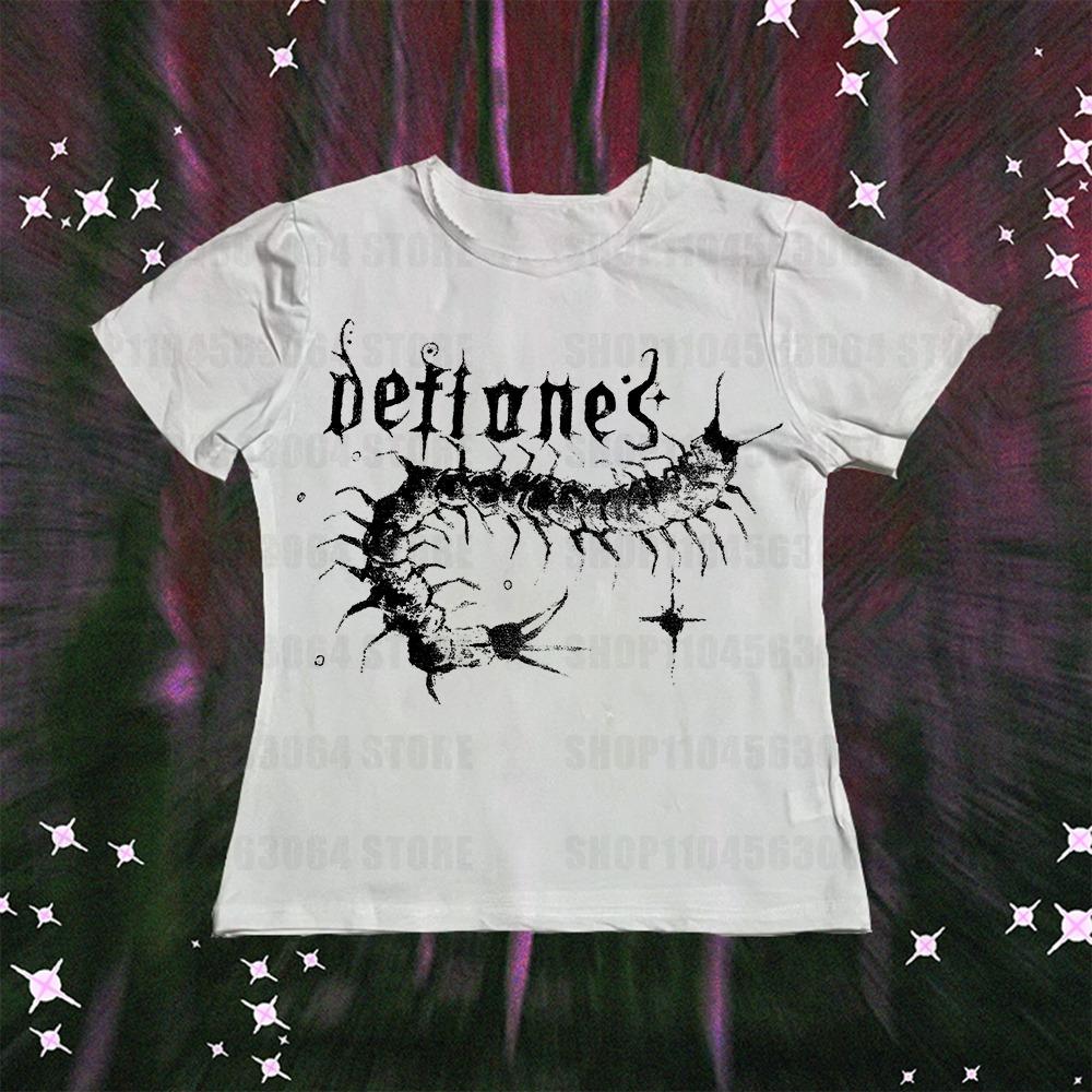 

Umbilical top letter printed T-shirt 2026 summer Y2k aesthetic women s retro short sleeved T-shirt hip-hop gothic Harajuku Grung M