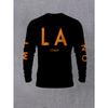 Men'S Round Neck Long Sleeve T-Shirt, Fishing Theme Print Casual Top