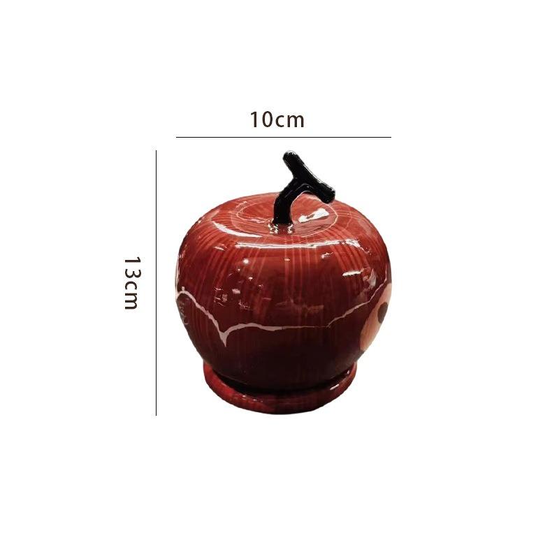 Light Luxury Advanced Creative Apple Ceramic Toothpick Storage Jar Personality Living Room High Appearance Decorative Ornament