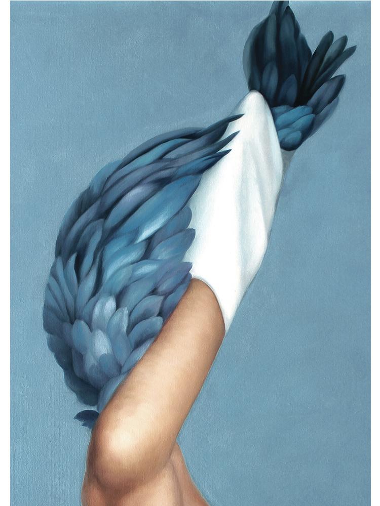 Abstract Flowers Feathers Woman Canvas Painting Wall Art Sexy Nude Women Print Poster Picture For Living Room Home Decoration