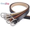 Women's oval PU belt with outer waistband