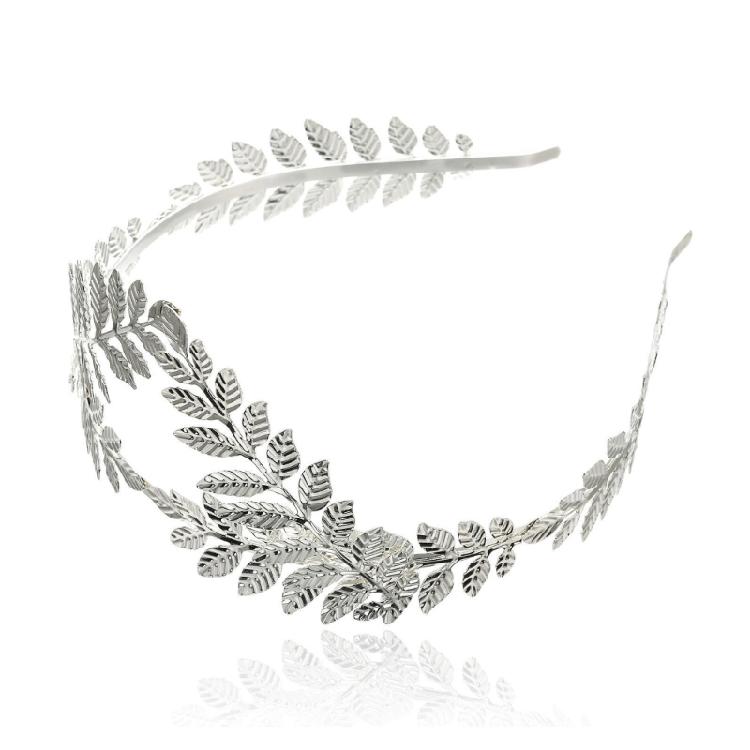 Baroque Style Wedding Party Headband Model Show Hairband with Leaves Headband