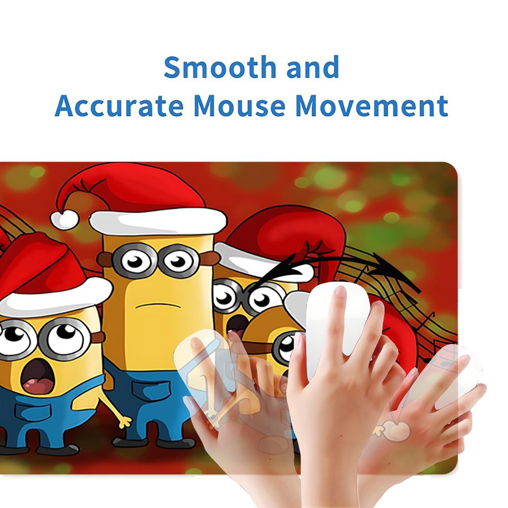 Christmas Minions Large Gaming Mouse Pad Nonslip Rubber Base Waterproof Desk Mat For Office Pc Laptop