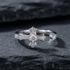 Vintage Cross Diamond Ring for Women Retro Style Simple Punk Luxury Versatile Open Finger Ring Women's Personality Gift