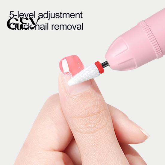Electric Nail File 2-In-1 Drill with 5 Bits, 5-Speed Cordless Manicure Accessories UV LED Lamp, USB Rechargeable Tool for Women Portable Polisher