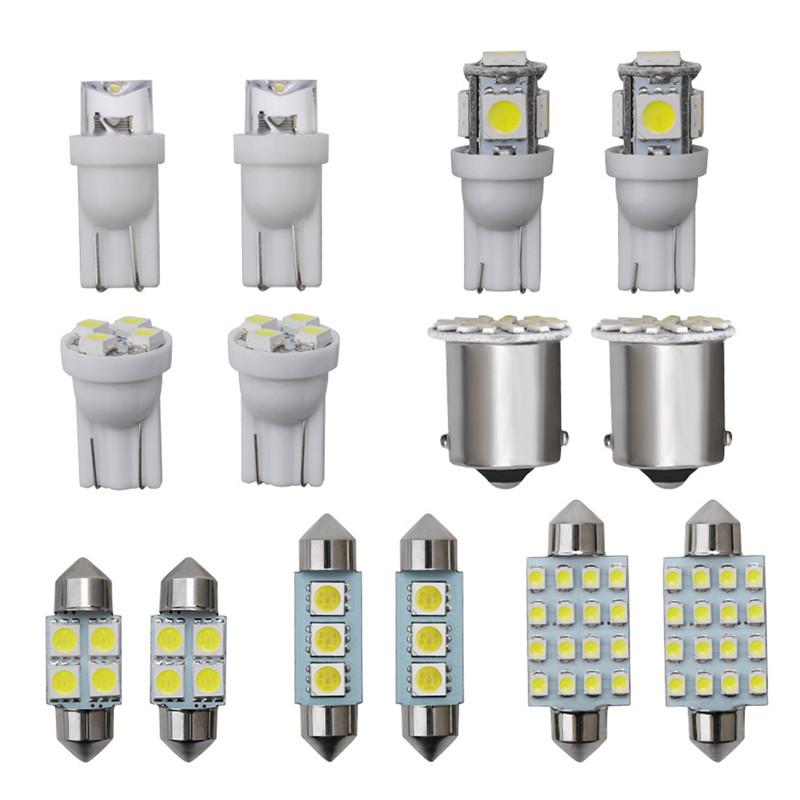 Car LED Lights Interior Lights 6000K 12V T10 168 2825 W5W 921 Kit For Car Vehicle Map Dome Door Trunk License Plate Light Bulb