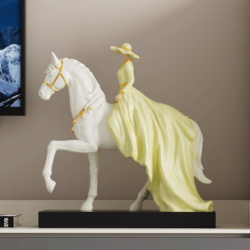 

Luxury Equestrian Character Art Sculpture Modern Home Decor For Living Room TV Cabinet Office Desk Study Entrance Ornament
