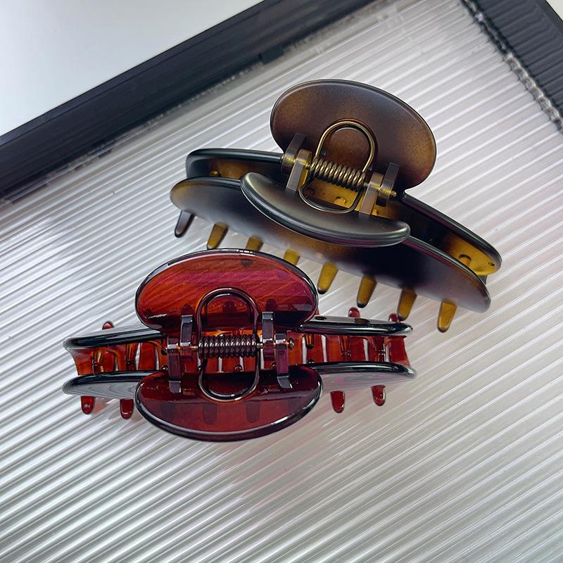 Elegant Retro 10CM Arc Hair Clip Simple Temperament Acrylic Shark Clip For Female Hair Accessories