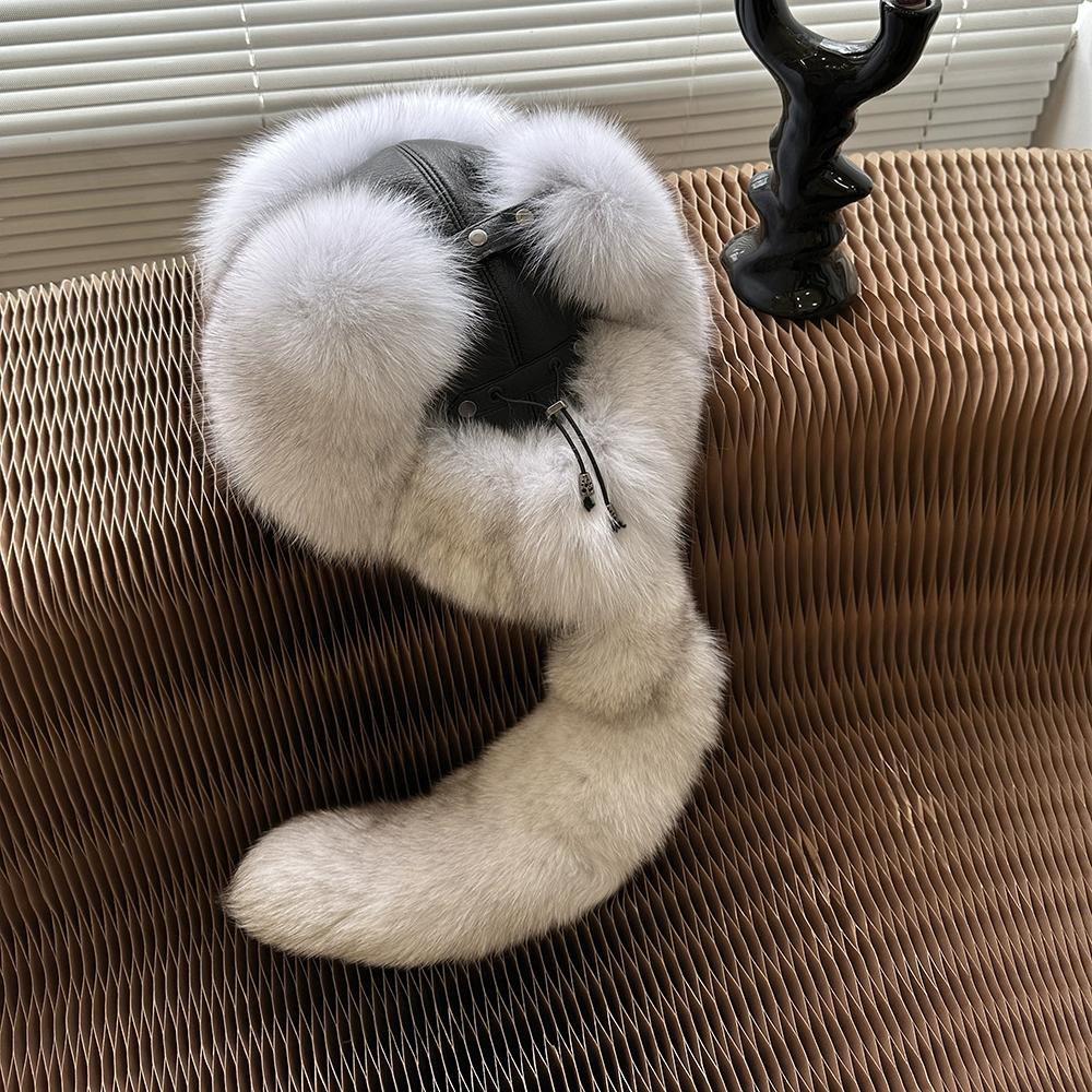 

Кожаная шапка из лисьего меха для сохранения тепла зимой, северо-восточная мужская и женская шапка-бомбер, верхняя кожаная шапка из меха енота one size