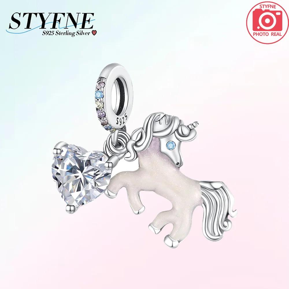 Sweet Romance Copper Cloud Rainbow Unicorn Shining Dreamy Charms Beads Fit 3Mm Original Bracelets Diy Fine Jewelry Making