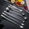 304 Stainless Steel Long Handle Mixing Spoon Small Seasoning Soup Coffee Seasoning Creative Ice Dessert Honey Spoon Hout