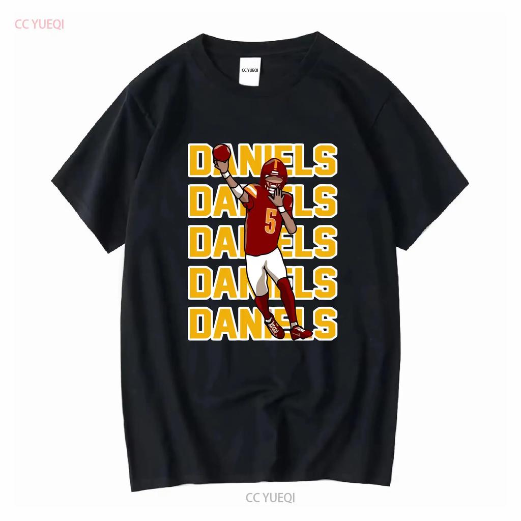 Jayden Daniels Tekst Afbeelding T-shirt Lange Of Korte Mouwen Vintage Gewassen Ademend Zacht Stijlvol Comfortabel Mode Uitgerekt